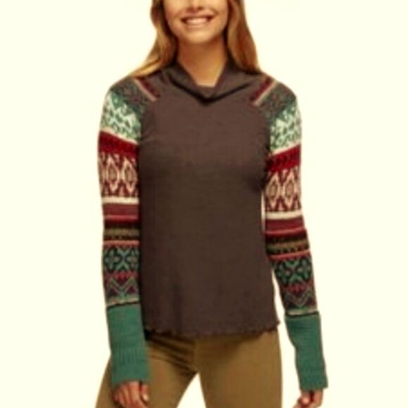 Free People Prism Thermal Multicolor Patterned Women's Sweater - Picture 1 of 14